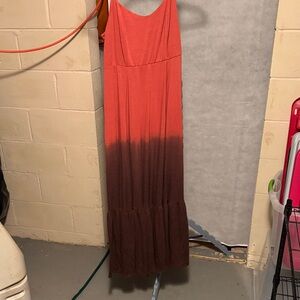 Torrid Ombre Maxi Dress in Burnt Orange and Chocolate
